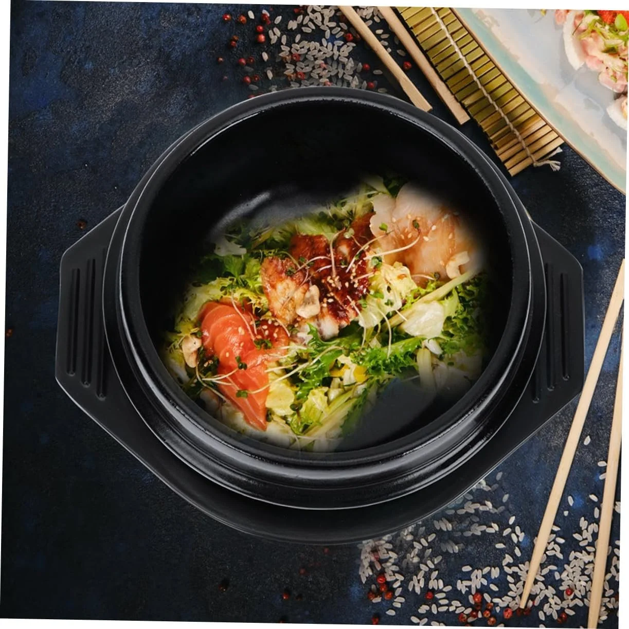 Кастрюля керамическая с двумя ручками и подставкой, фото №2