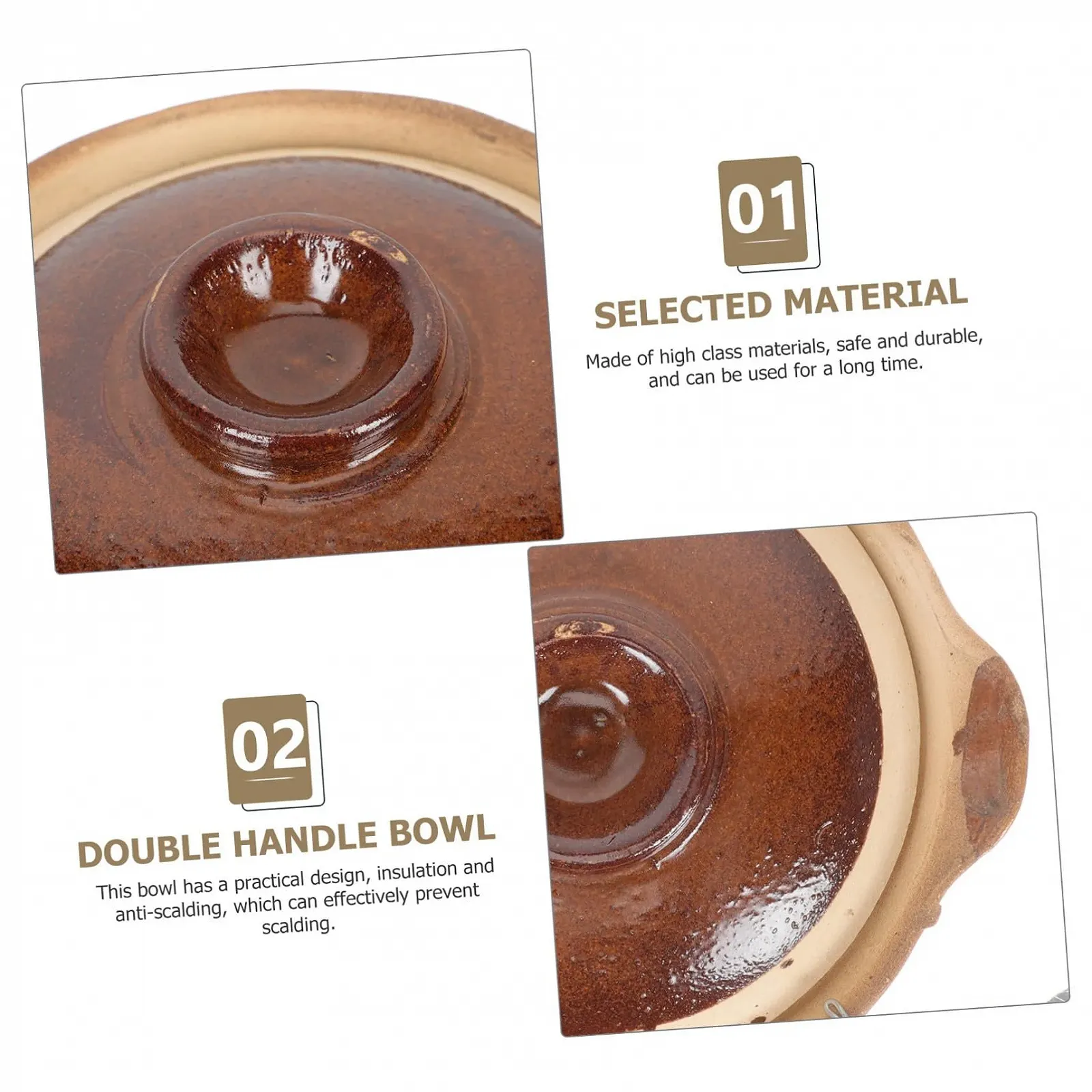 Кастрюля LIFKOME керамическая термостойкая с одной ручкой, фото №6