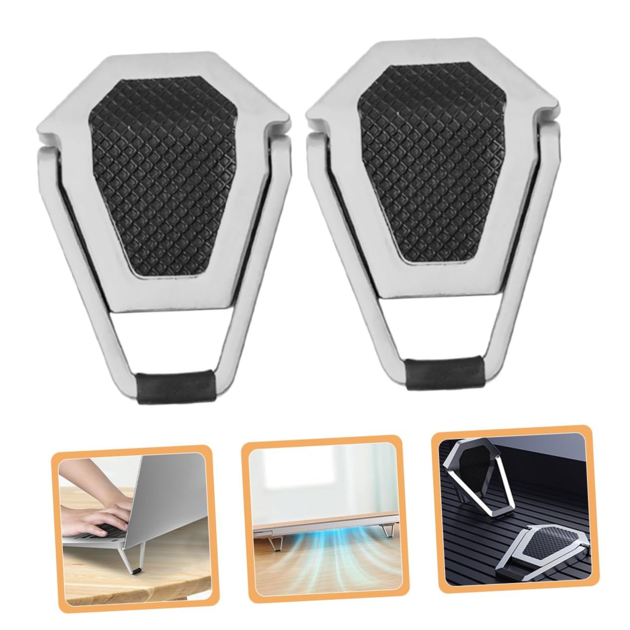 Маленька Підставка для Ноутбука 4 шт. Самоклеюча з Цинкового Сплаву, Маленька Портативна, фото №7