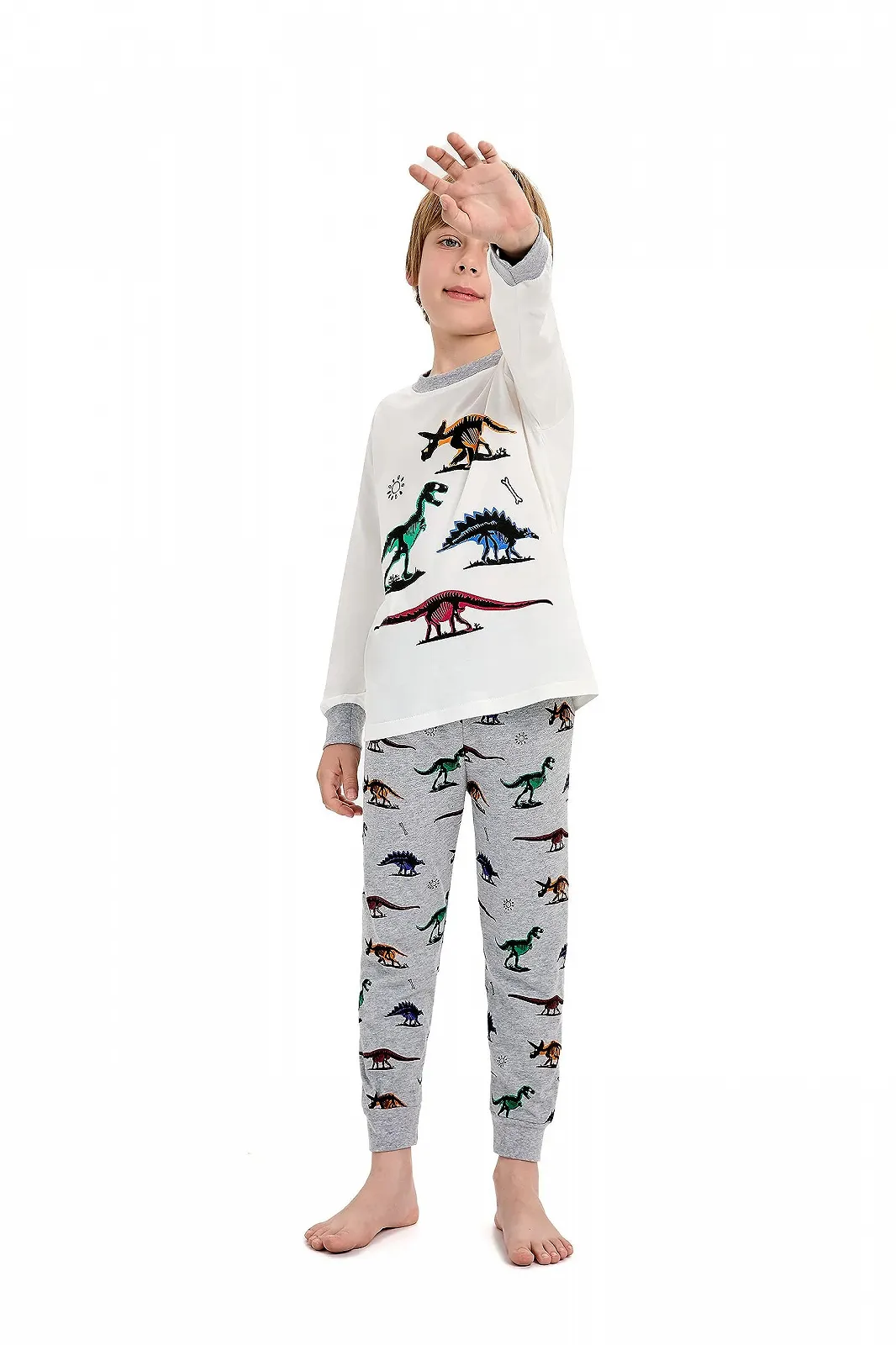 Піжама EULLA Динозавр для хлопчиків, бавовняна довга, фото №3