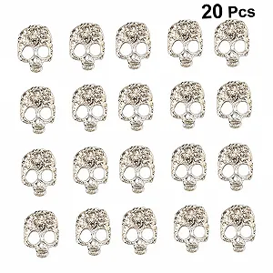 Подвески для ногтей Череп FRCOLOR 60 шт. Хэллоуин 3D из сплава synthetic.ua - Фото 1