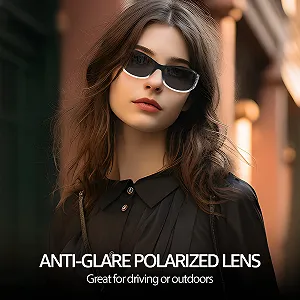 Фотохромні поляризовані сонцезахисні окуляри з облямовуючою оправою FIMILU, зі стразами, хвилеподібним візерунком synthetic.ua - Фото 1