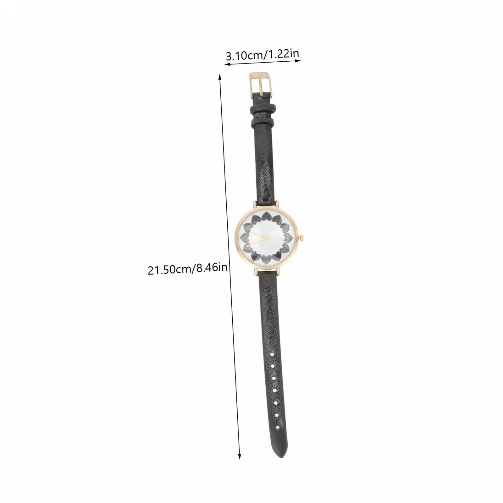 Часы женские PartyKindom Кварцевые с цветочным узором Черный, фото №5