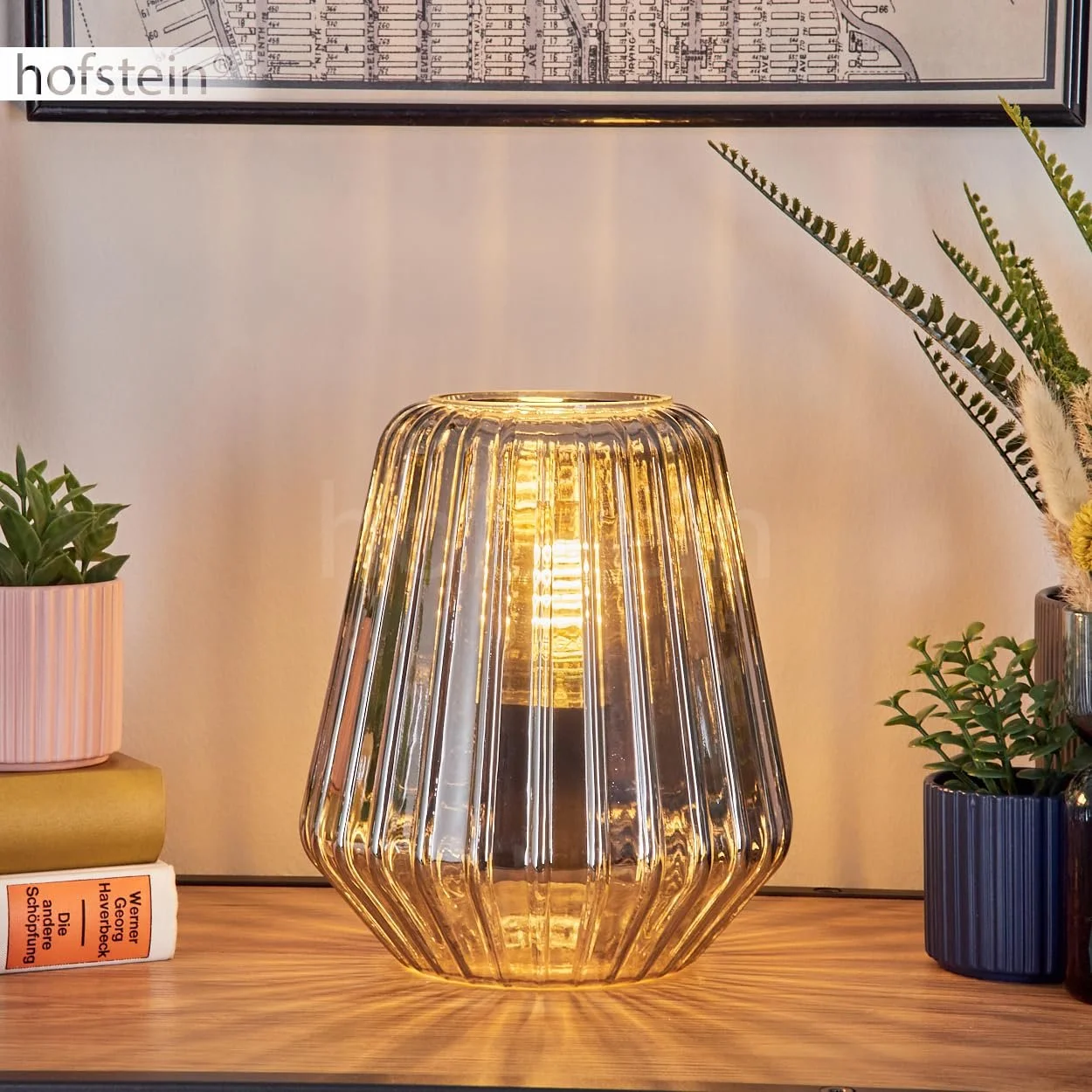 Настільна лампа Telhais метал/скло 17 см 1 x E27 Хром/Димчастий/Чорний, фото №8