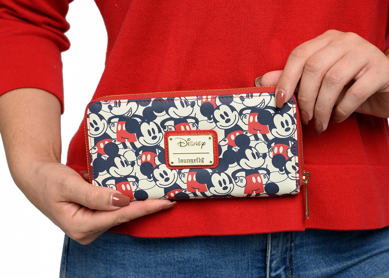 Кошелек Loungefly Disney Mickey & Minnie Mouse на молнии, из искусственной кожи, разноцветный, фото №4