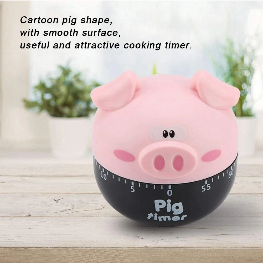 Кухонный таймер Pig Cartoon Pig механический розовый, фото №5