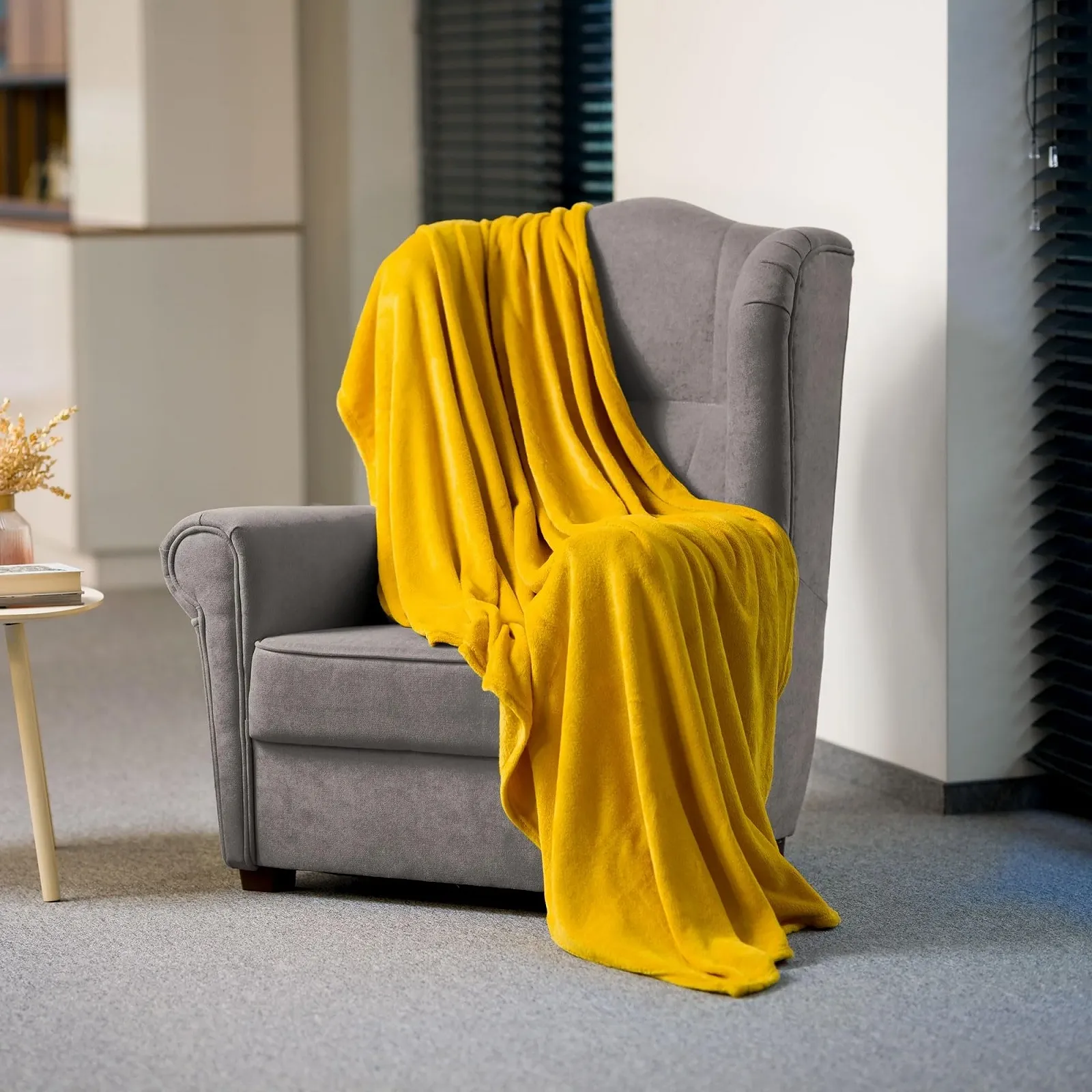 Покривало Teesa TSA8901-3 Флісова 150 x 200 см Жовтий, фото №4