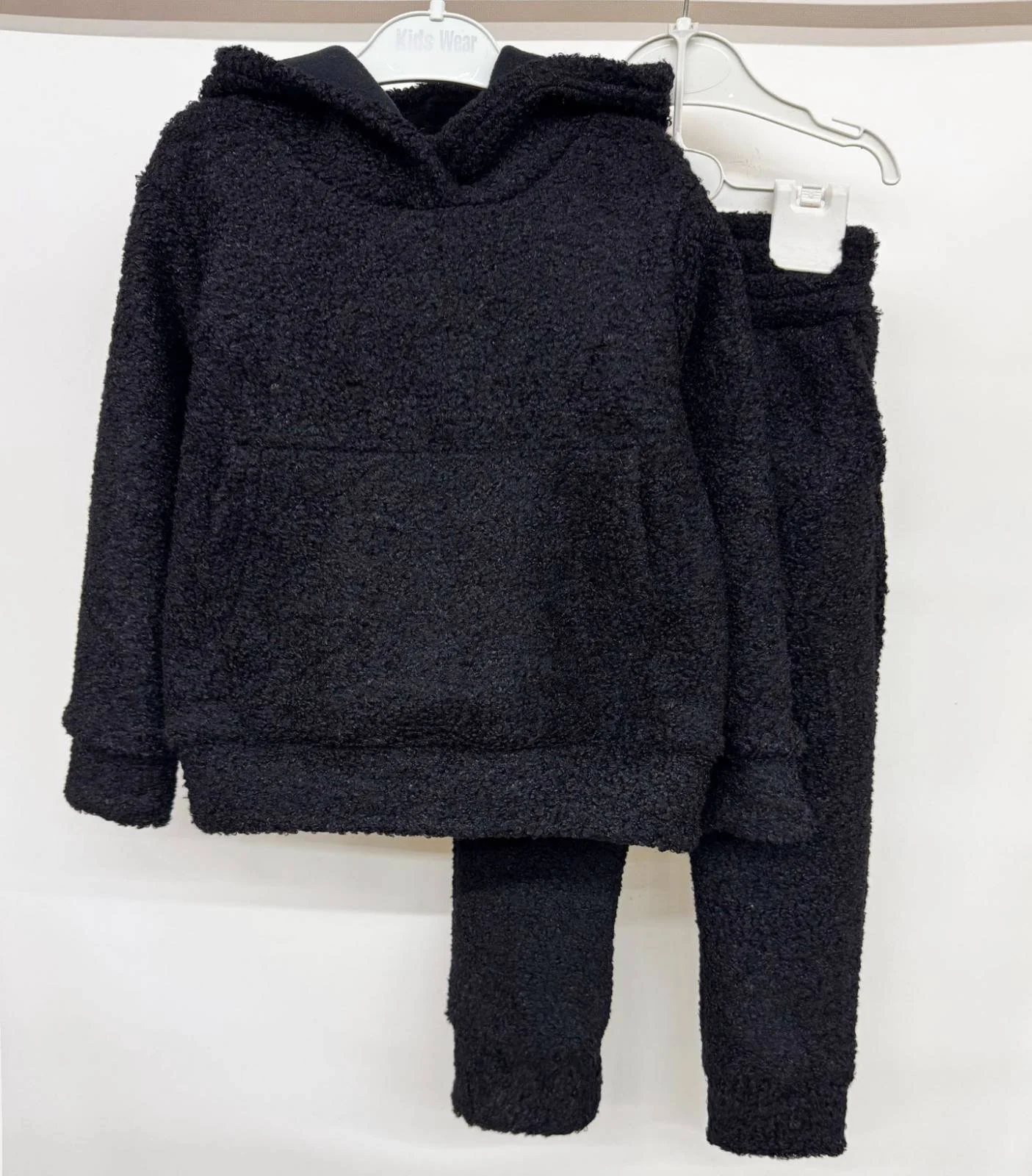 Теплий дитячий костюм тедді від 98 до 158 см | джемпер з капюшоном + штани костюм барашка, фото №6