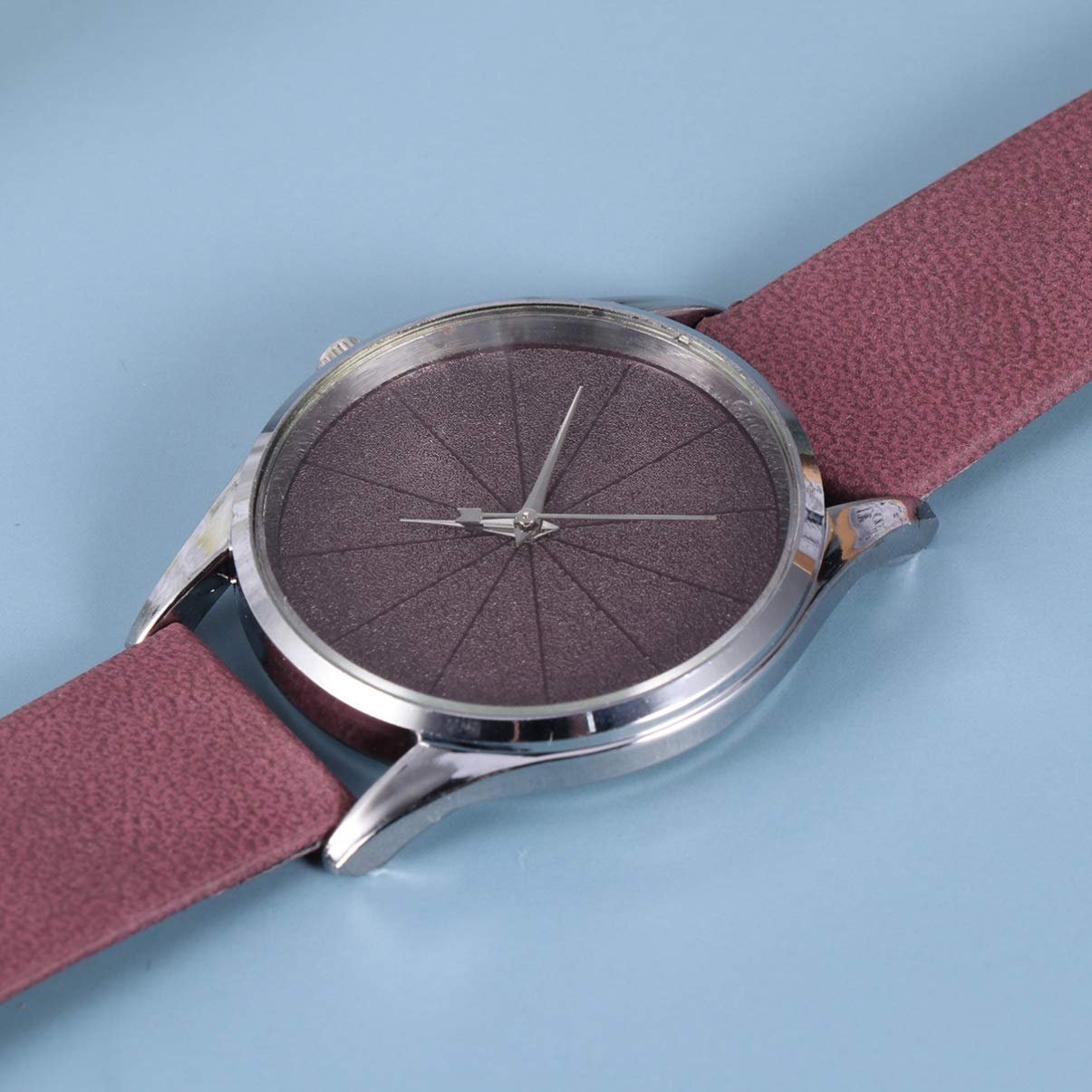 Жіночий годинник PartyKindom Кварцовий з тонким шкіряним ремінцем Червоний, фото №4