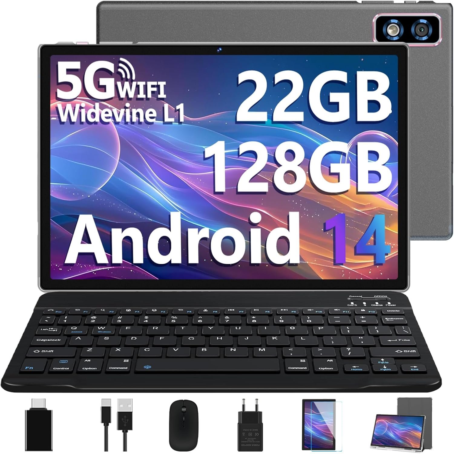 Планшет 10.1" DEERTIME E6 6+16/128Gb 8 ядер Android 14 8000 mAh Серый, фото №1