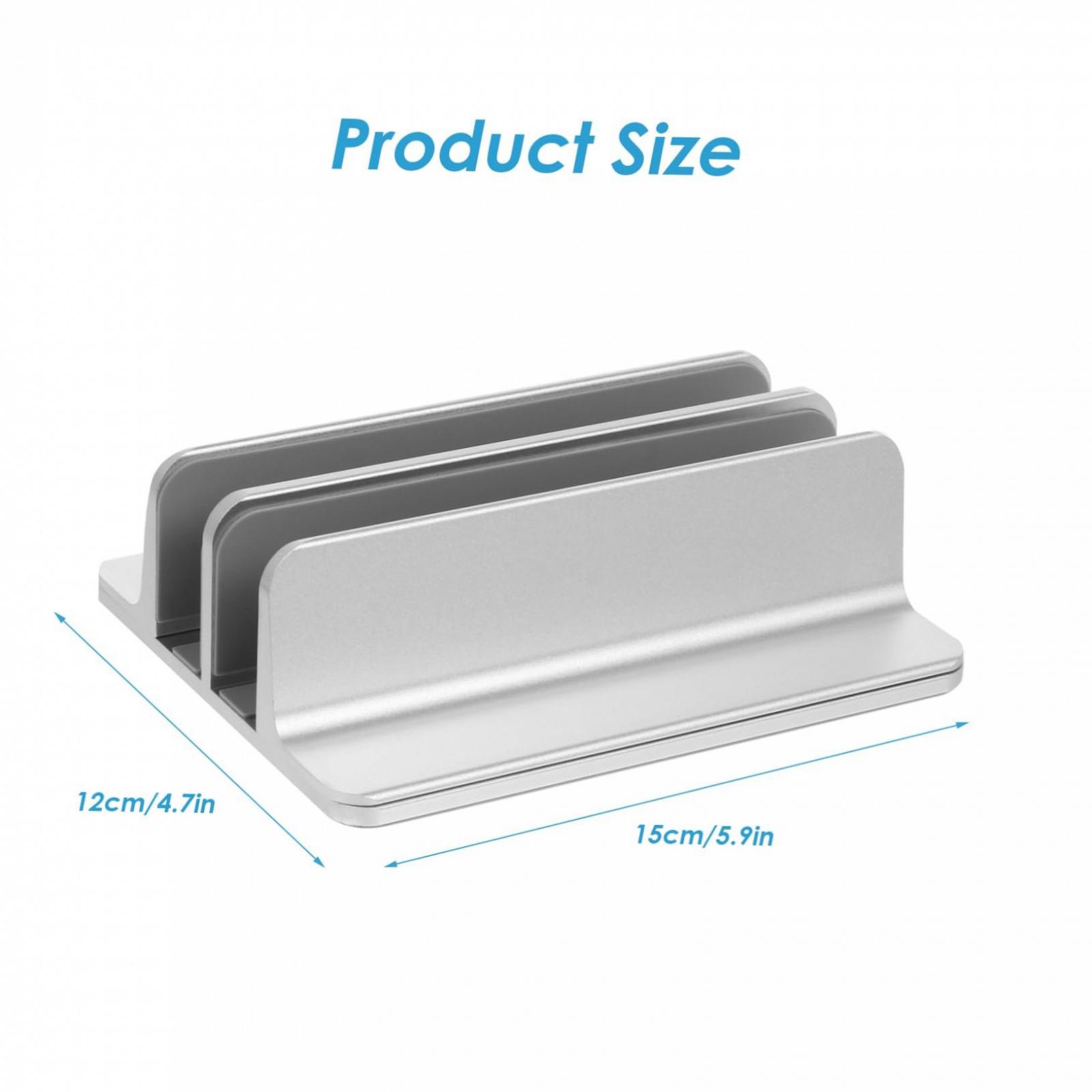 Вертикальна Підставка для ноутбука GALPADA з двома слотами, що заощаджує місце, Стійка для планшета з алюмінієвого сплаву для ноутбука та планшета, Міцна та легка, фото №2