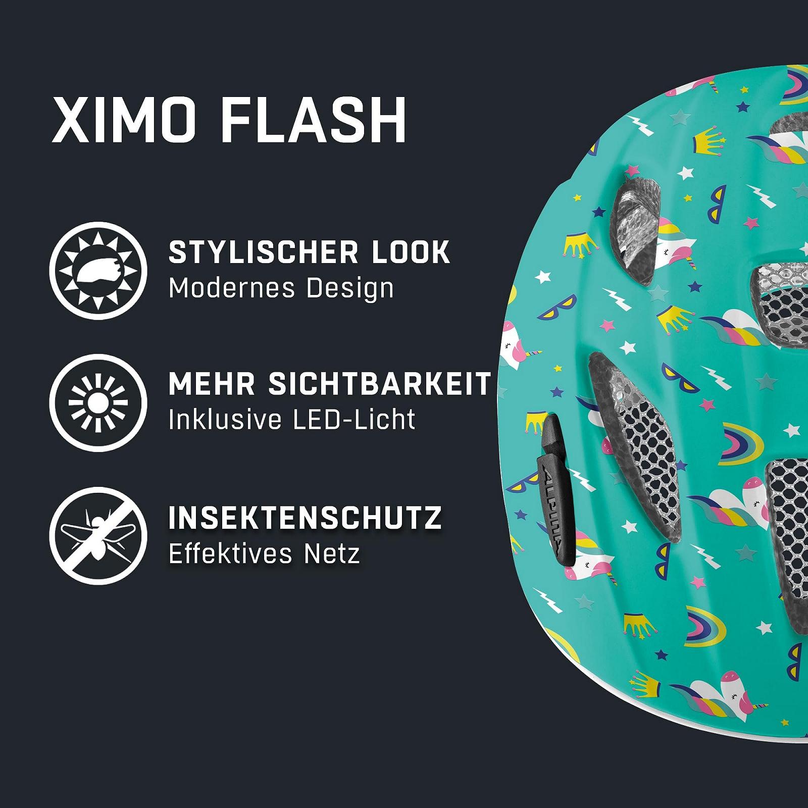 Шлем ALPINA XIMO Flash Велосипедный Легкий Ударопрочный Светодиодная Подсветка Детский, фото №2