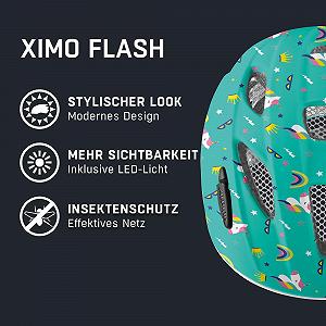 Шлем ALPINA XIMO Flash Велосипедный Легкий Ударопрочный Светодиодная Подсветка Детский synthetic.ua - Фото 1