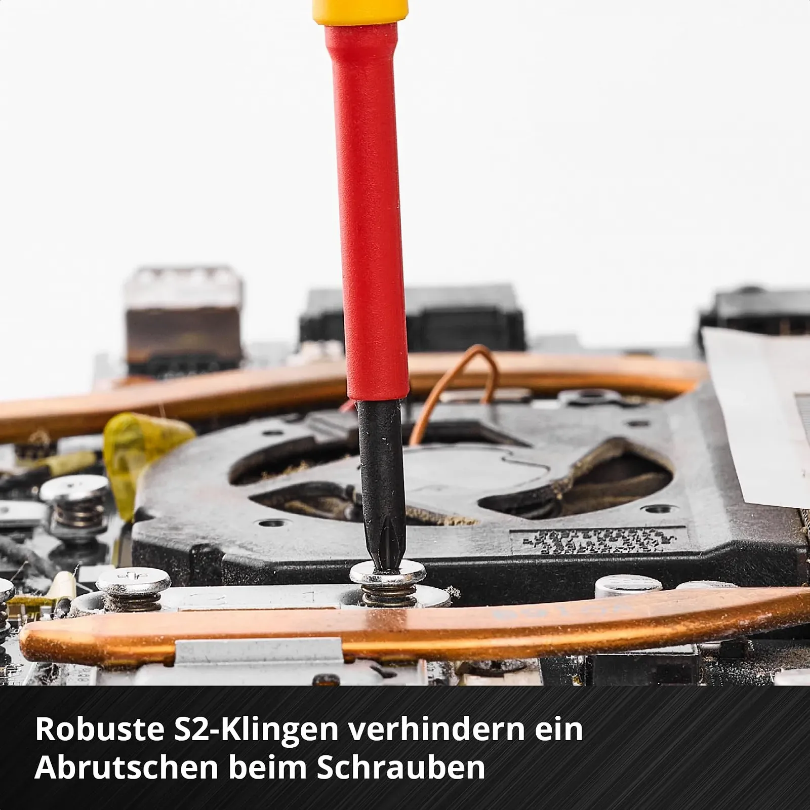 Набір викруток для точної механіки Einhell 6 штук діелектричні до 1000 В, поворотний ковпачок, сталь S2, фото №4