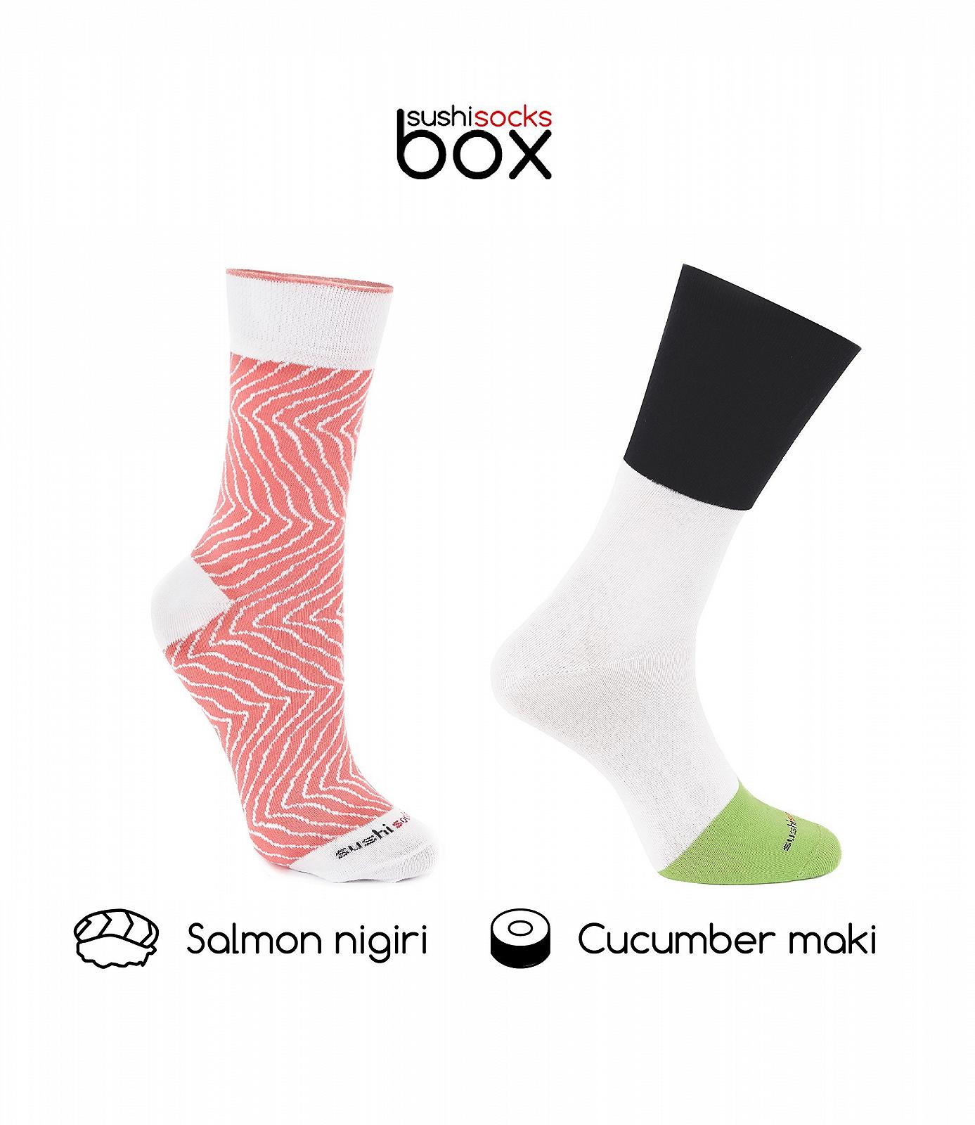 Шкарпетки Sushi 2 пари Лосось, Макі Суші з Огірком, фото №3