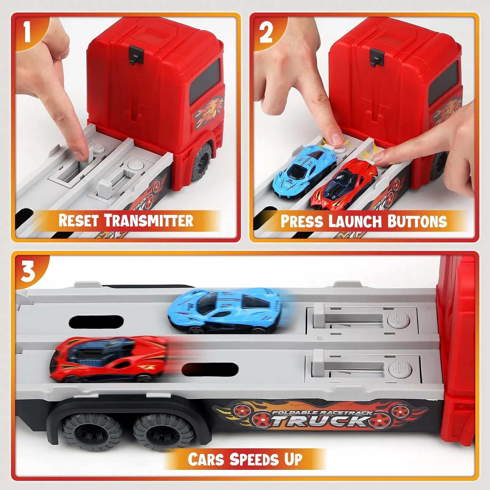 Игрушка грузовик Aoskie Транспорт для мальчиков с гоночными машинками, фото №5 Игрушка грузовик Aoskie Транспорт для мальчиков с гоночными машинками, фото №5