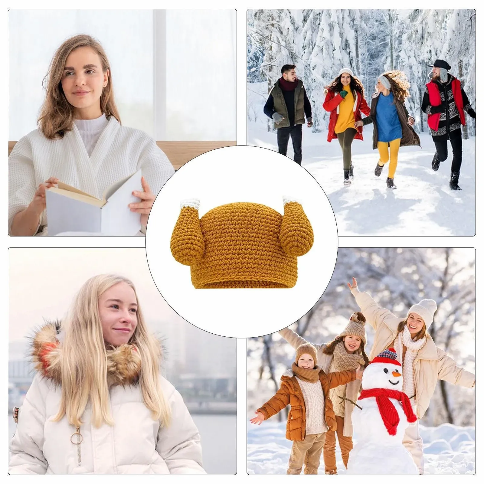 Шапка-индейка на День благодарения Baoqifong, вязаная, фото №4 Шапка-индейка на День благодарения Baoqifong, вязаная, фото №4