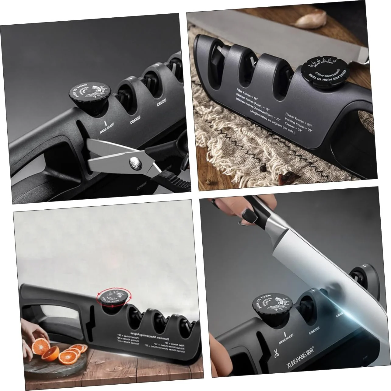 Ручне точило для ножів регульоване з нержавіючої сталі Чорний, фото №9