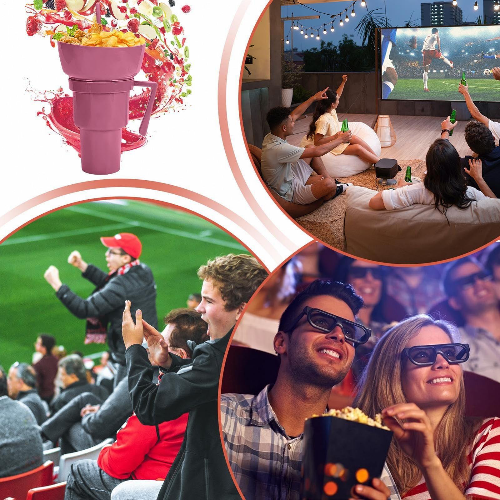 Кухоль-снек для напоїв і снеків, дитячий контейнер для снеків, пляшка для пиття з соломинкою, фото №4