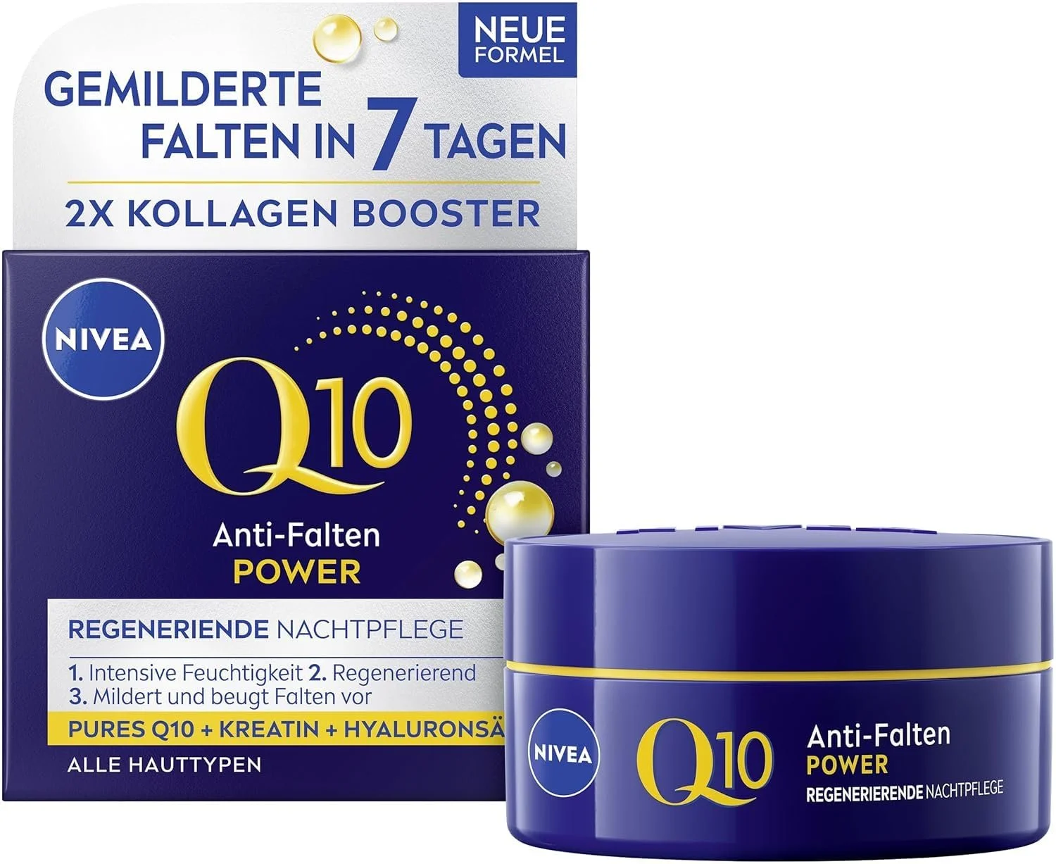 Нічний крем NIVEA Q10 Anti-Wrinkle Power Regenerating 50 мл, фото №1 Нічний крем NIVEA Q10 Anti-Wrinkle Power Regenerating 50 мл, фото №1