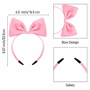 Обруч для волосся WLLHYF з чорним бантом для жінок та дівчат, рожевий synthetic.ua - Фото 1