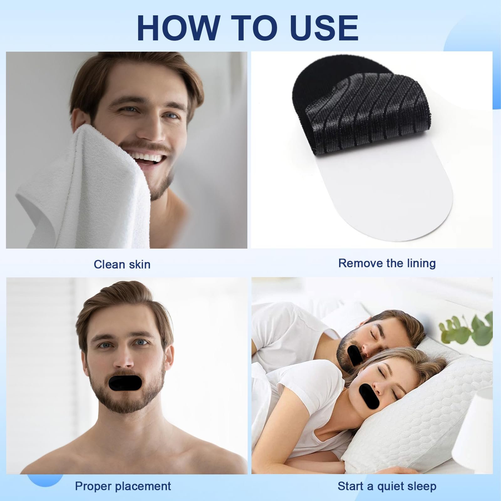 Смужки для сну Premium, 30 шт., проти хропіння, для рота, фото №6