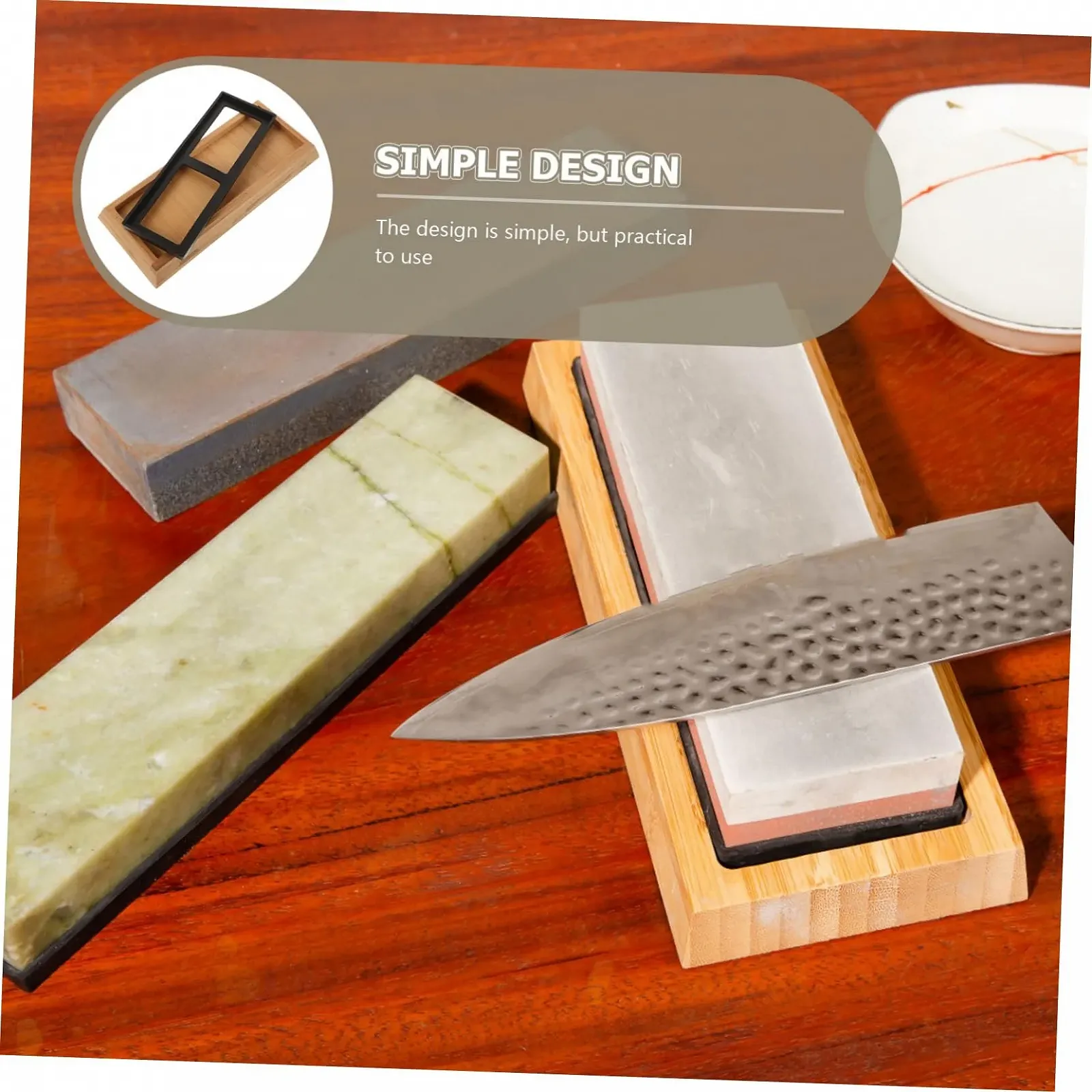 Держатель для точильного камня Holibanna Бамбуковый комплект, фото №2