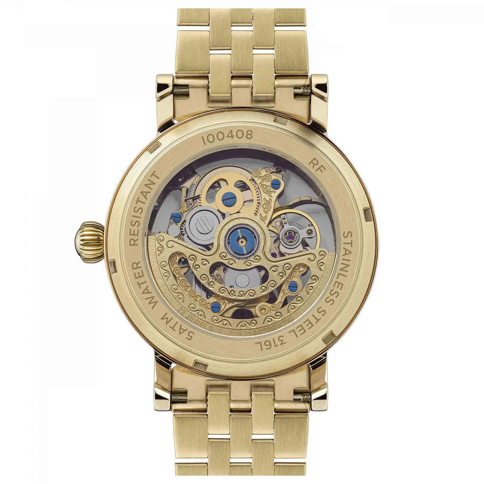 Мужские автоматические часы Ingersoll The Herald 40 мм со скелетовидным циферблатом и браслетом из нержавеющей стали, фото №4 Мужские автоматические часы Ingersoll The Herald 40 мм со скелетовидным циферблатом и браслетом из нержавеющей стали, фото №4