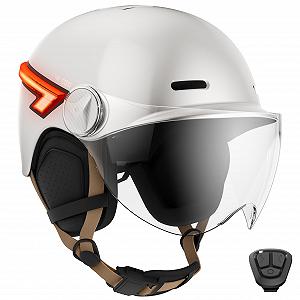 Шолом LED CASR Glow Visier XL, знімні навушники, задні мигалки, пульт - Фото 1