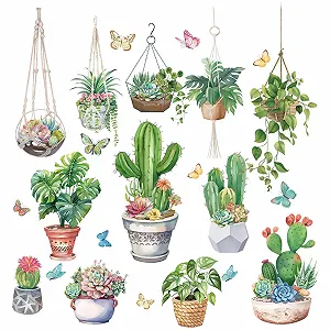 Наклейка на стіну Green Nature Cactus and Succulents Зелена - Фото 1