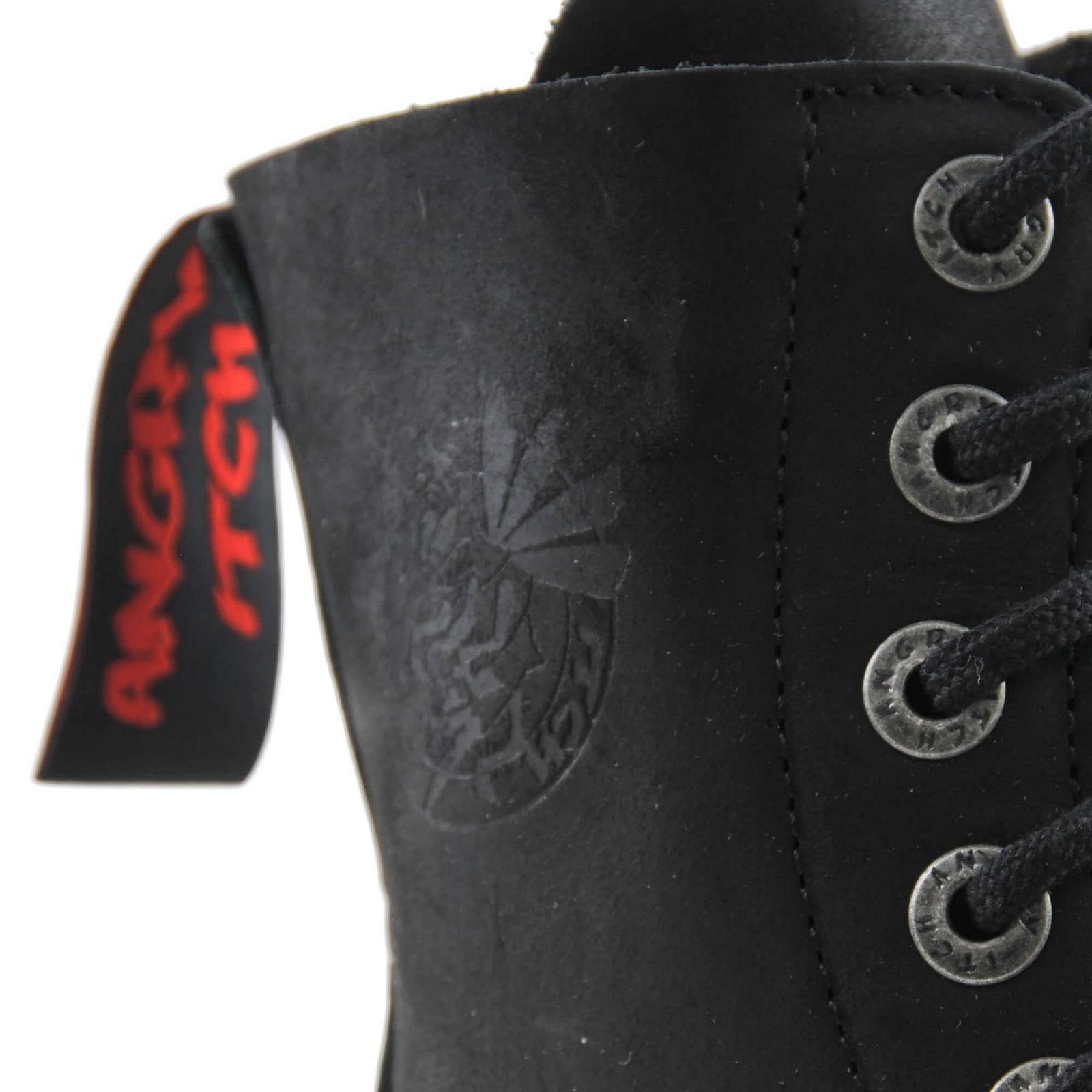 Черевики Angry Itch 08-Hole Vintage Leather Чорні, фото №8