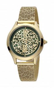 Часы Just Cavalli JC1L170M0065 женские аналоговые цифровые кварцевые с золотым ремешком, разноцветные, модерн - Фото 1