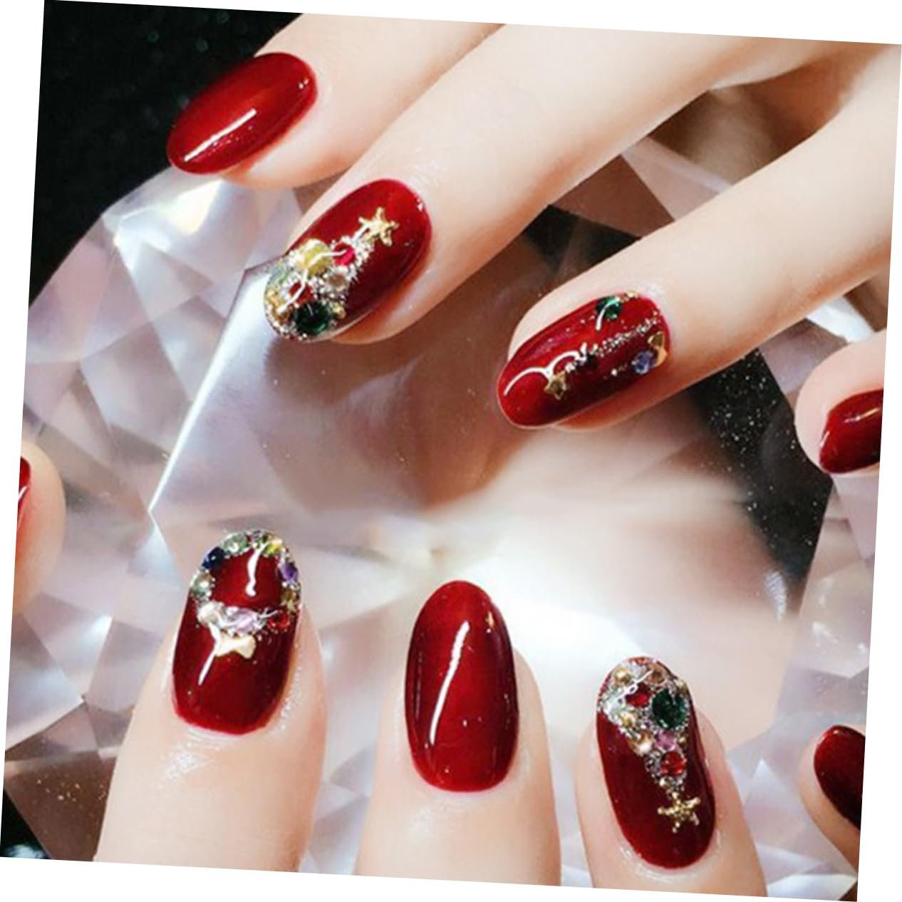 Украшения для ногтей Healeved, 120 шт., Рождественские блестящие снежинки и колокольчики для праздничного маникюра и особых случаев, фото №8