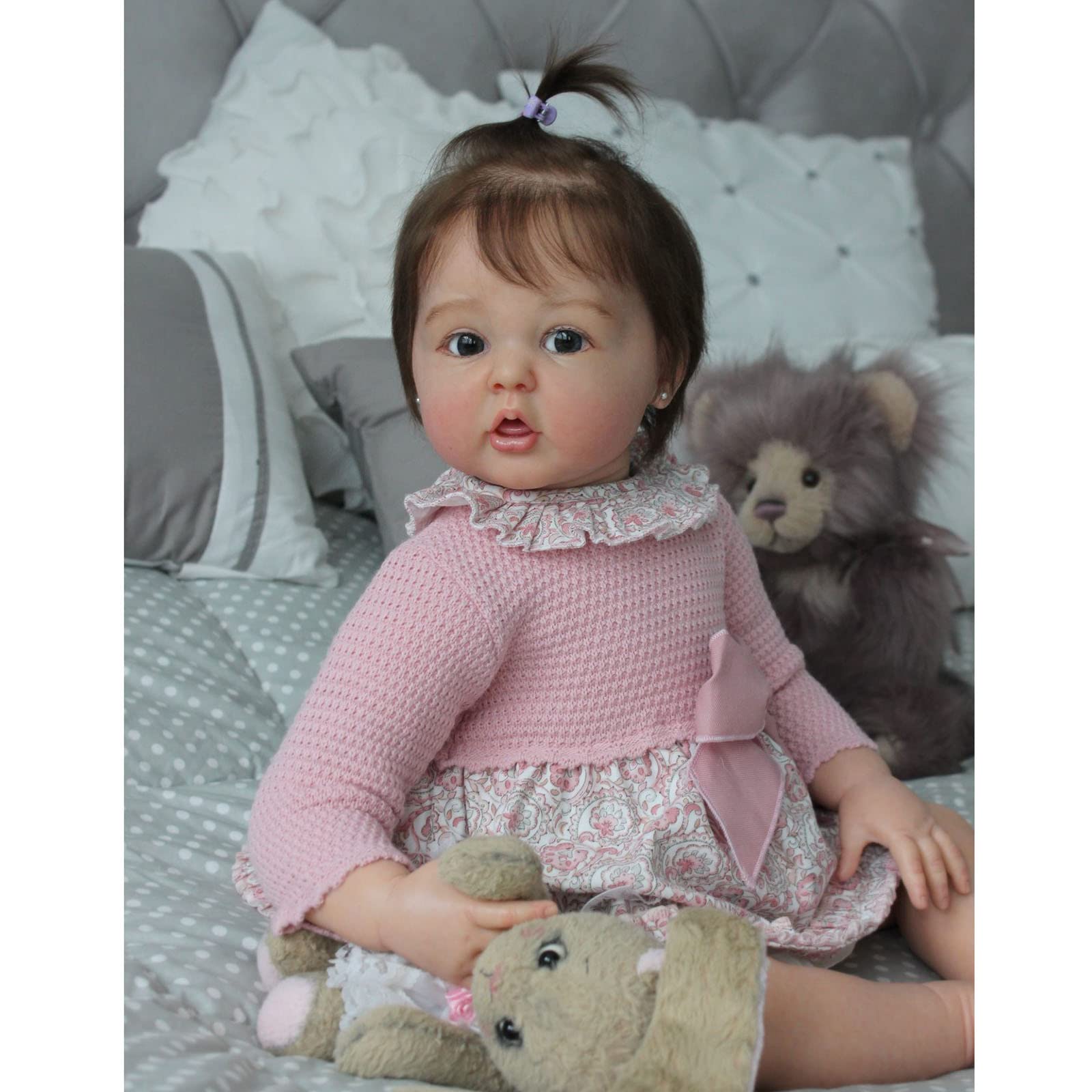 Лялька YIHANGG Realistic Girl 60 см Cute Reborn Doll Newborn Reborn Baby 24 дюйми Принцеса 3D Колір Шкіри, фото №3