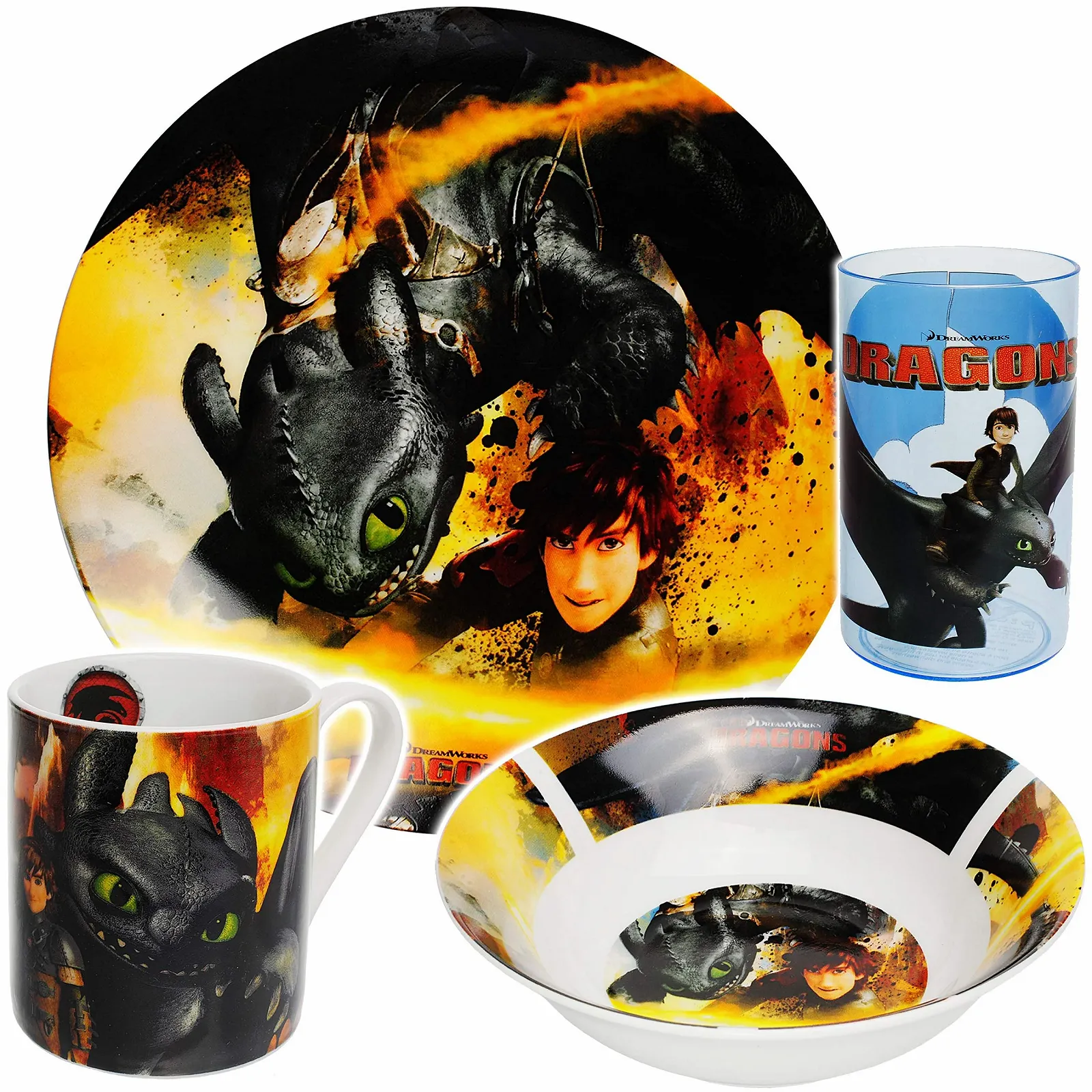 Набір дитячого посуду alles-meine.de Dragons How to Train Your Dragon 4 предмети, фото №1 Набір дитячого посуду alles-meine.de Dragons How to Train Your Dragon 4 предмети, фото №1