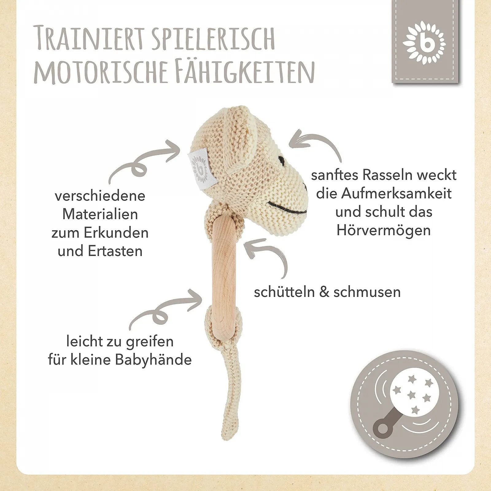 Погремушка Bieco Олень Ella Деревянная, фото №4 Погремушка Bieco Олень Ella Деревянная, фото №4