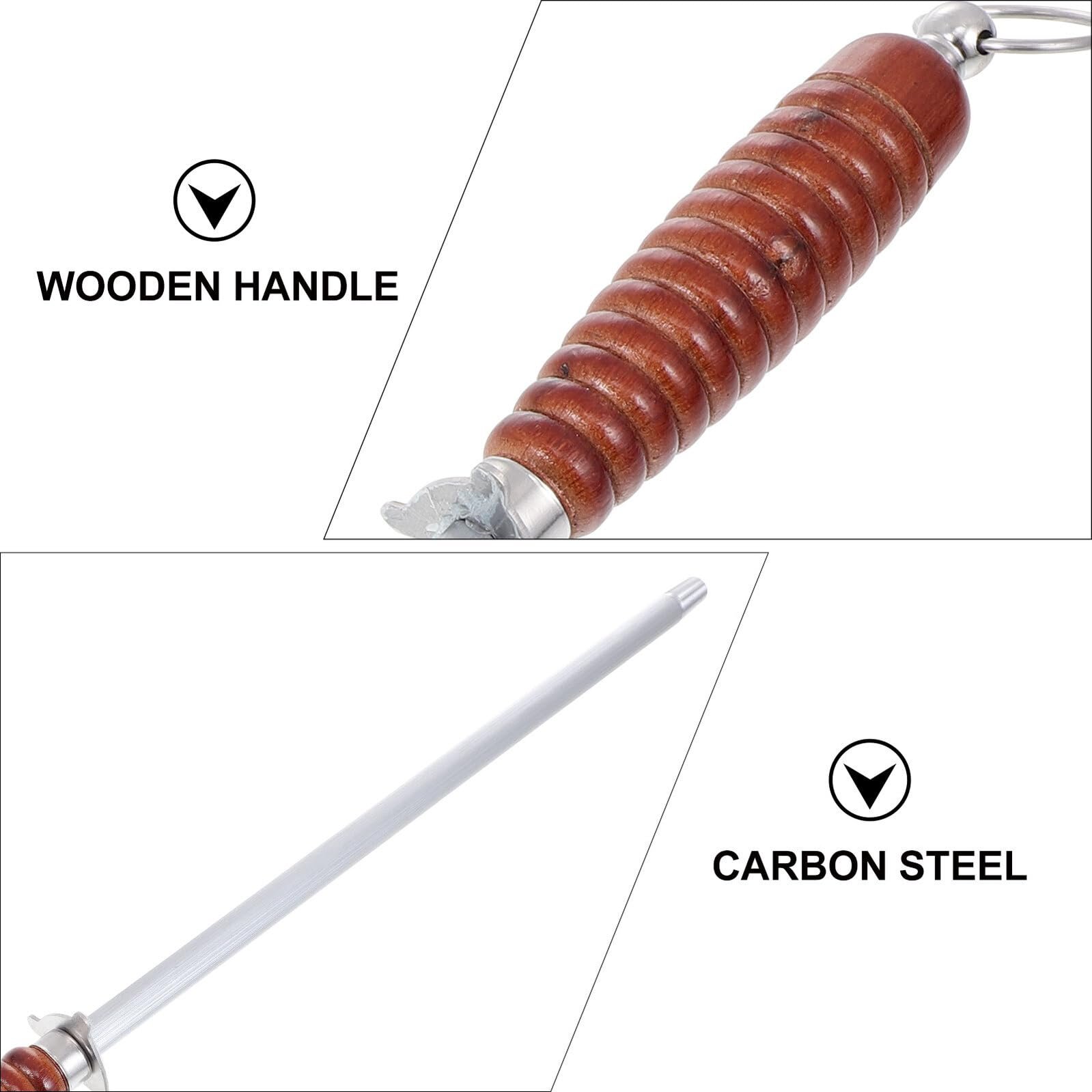 Мусат BESPORTBLE, высокоуглеродистая сталь, деревянная ручка, фото №7