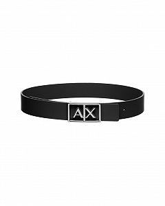 Ремінь Armani Exchange Simple Look Однотонний Логотип Пряжка - Фото 1