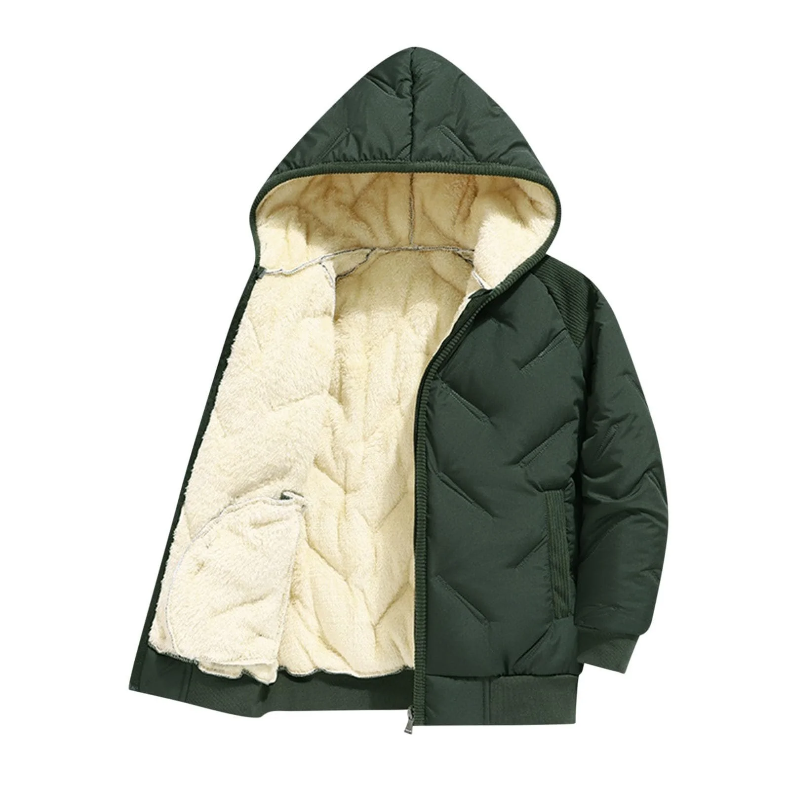 Пальто для мальчиков Детская зимняя куртка Пуховик с подкладкой Teddy Теплая зимняя стеганая куртка Черная ветрозащитная куртка с капюшоном Пуховики Однотонное пуховое пальто, фото №5