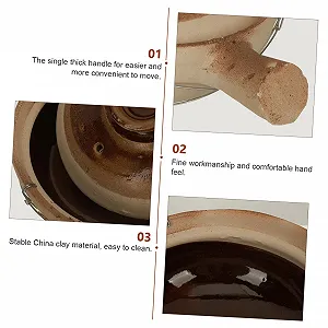 Горшок для запекания керамический китайский с ручкой synthetic.ua - Фото 1