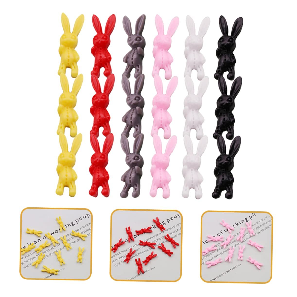 Украшения для ногтей Кролик Healeved 180 шт, фурнитура для ногтей, декор для дома, крестики для украшения ногтей, украшения для мобильных телефонов, декор для ногтей для женского маникюра смола, фото №8