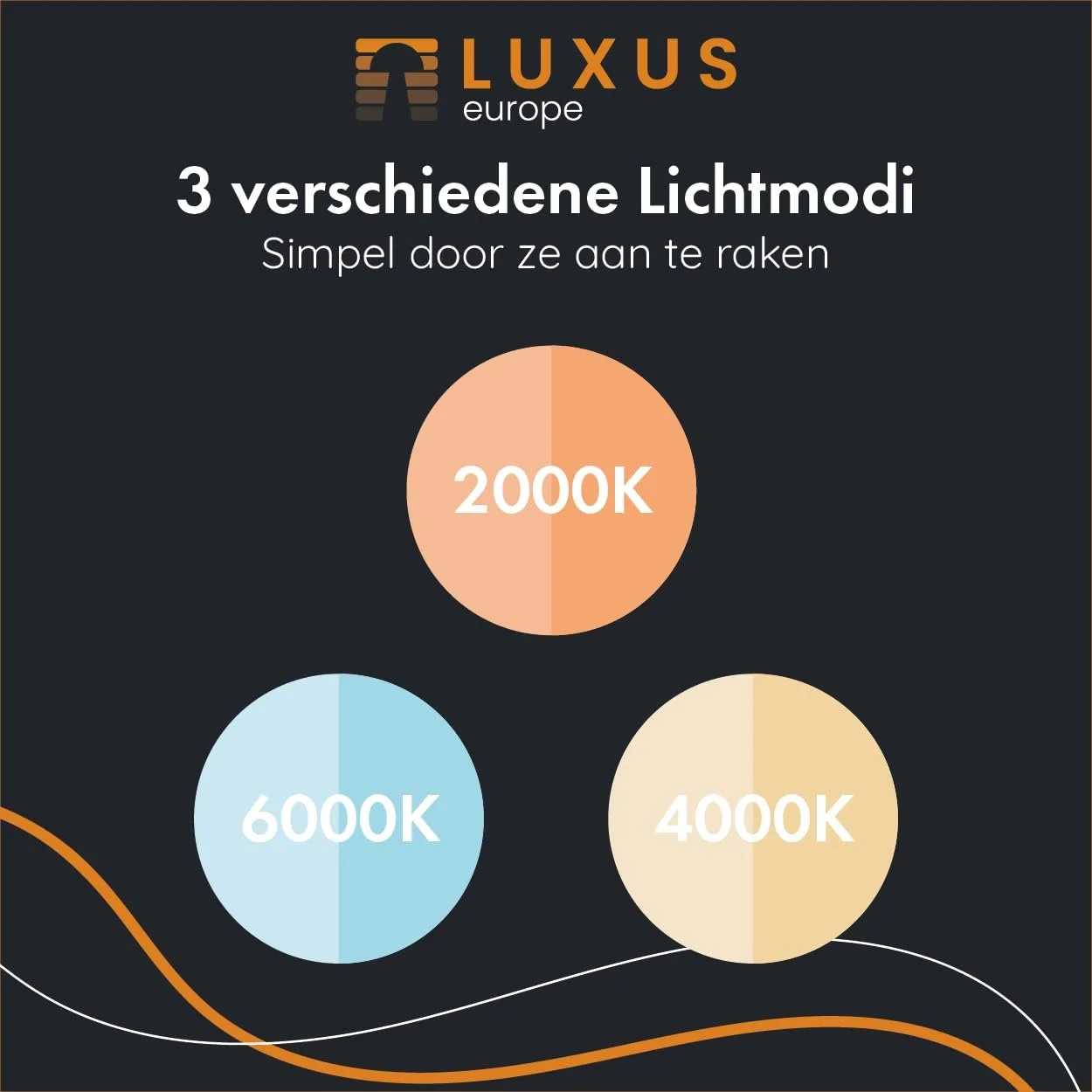 Міні-настільна лампа Luxus Vicky сенсорна LED акумуляторна димування H14 x Ø10 Помаранчева, фото №2