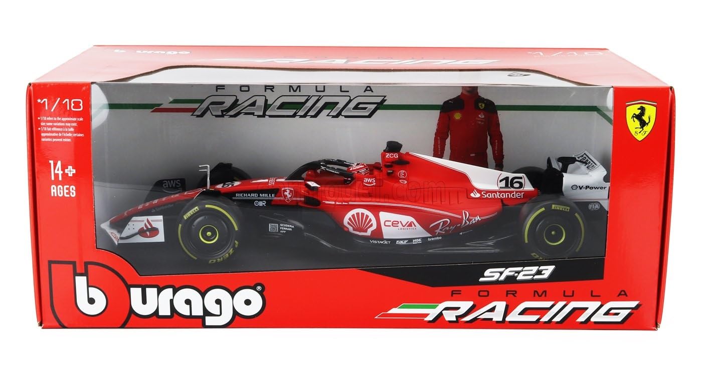 Модель Bburago DieCast Автомобиль Ferrari SF-23 Charles Leclerc #16 GP LAS Vegas Formula 1 F1 Масштаб 1/18 30 см, фото №5