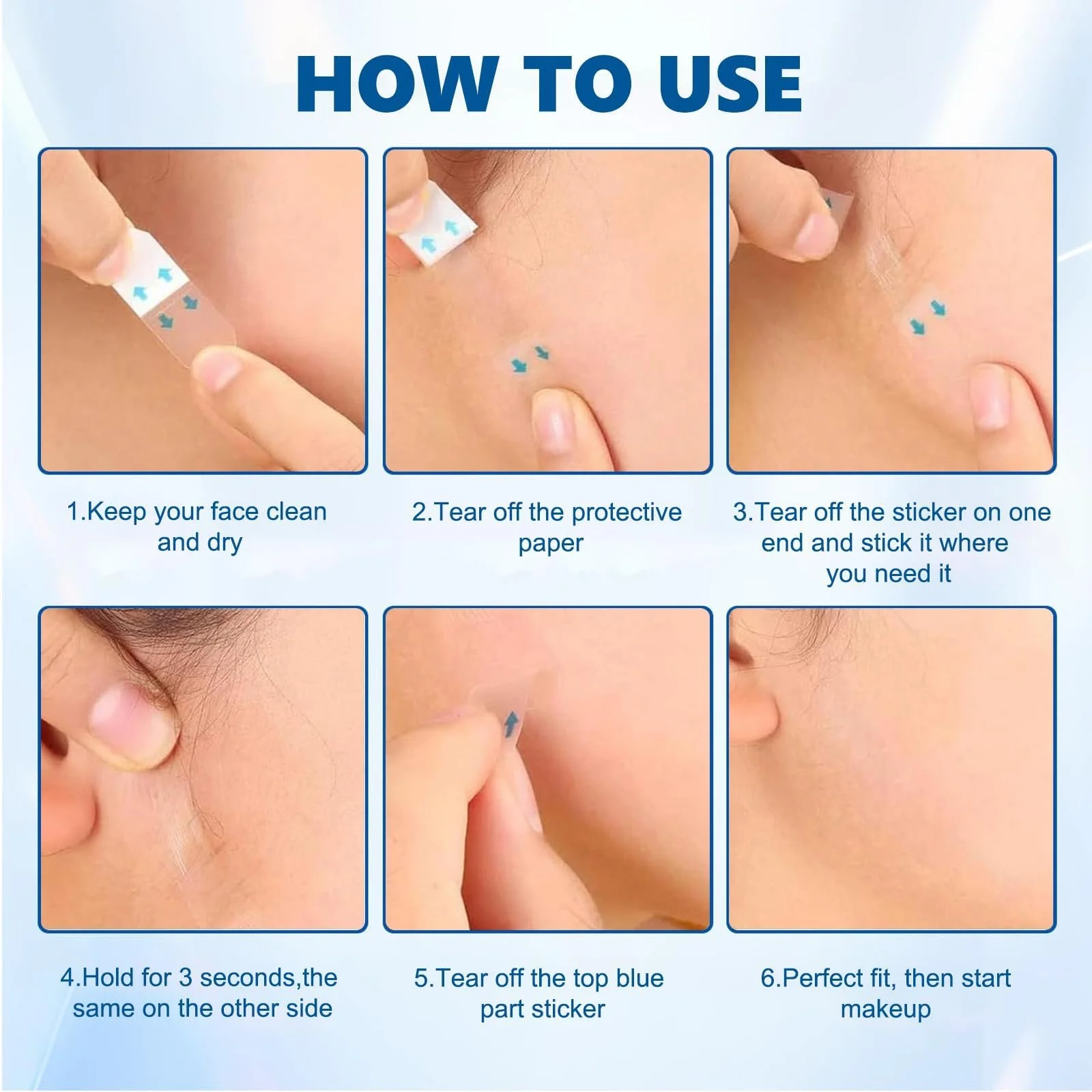 Наклейка для подтяжки лица 160 шт, невидимый патч для подтяжки лица V-формы, фото №3