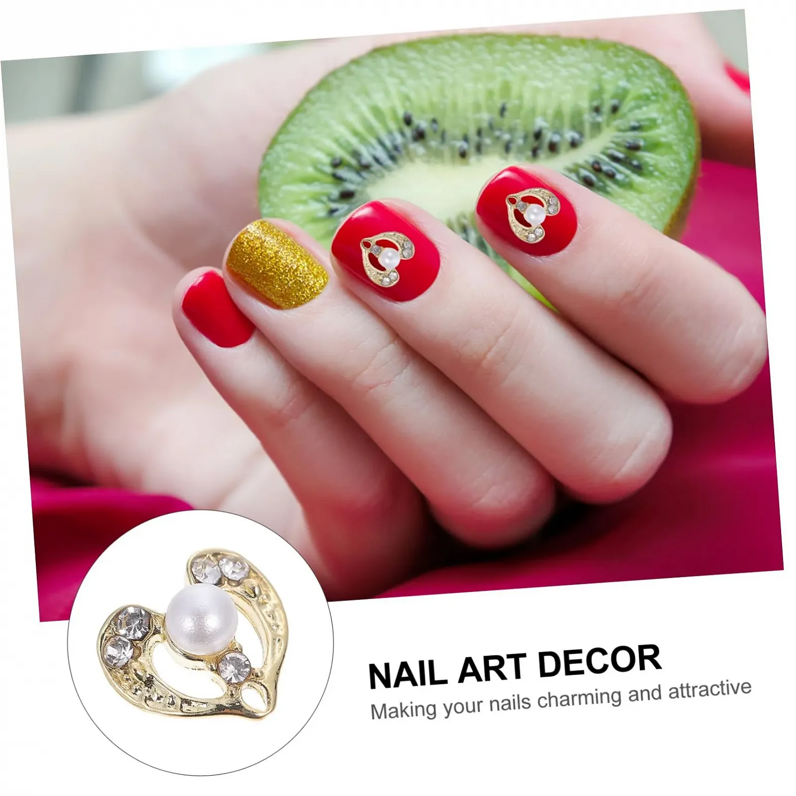 Стрази для нігтів у формі серця Healeved, 36 шт., фото №6