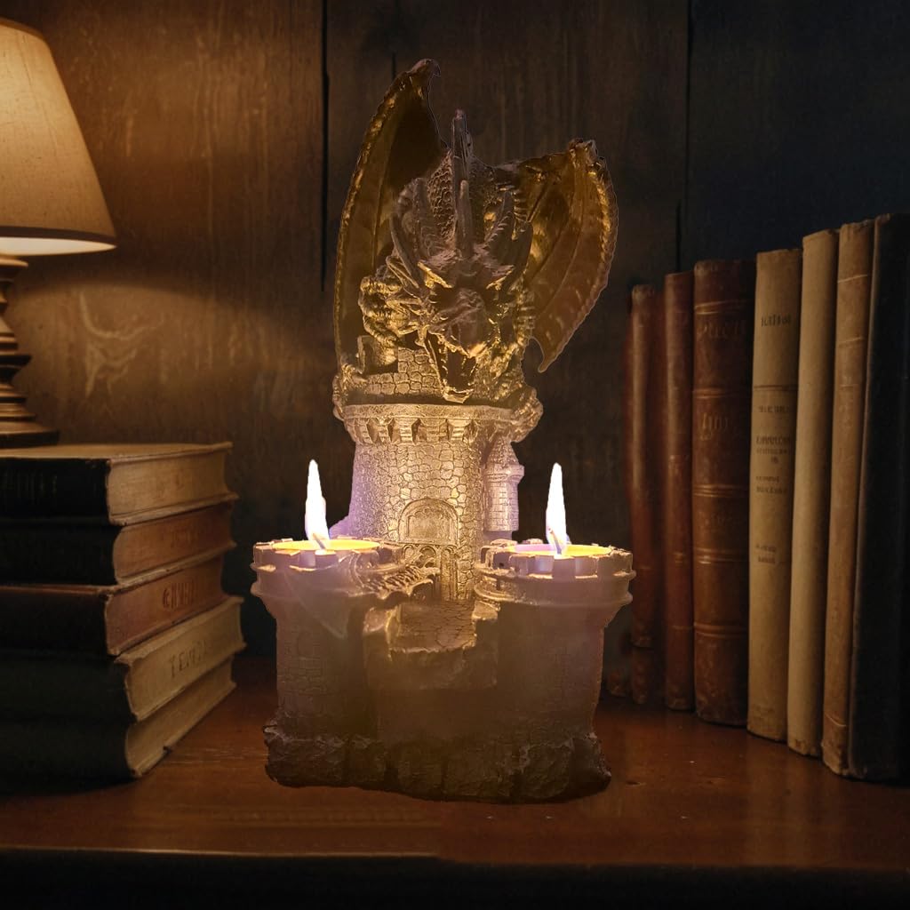 Подсвечник Kremers Schatzkiste Tea Light Holders Dragon 27 см Gothic, фото №2