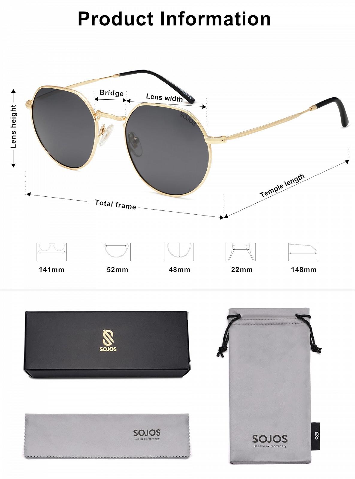 Солнцезащитные очки Retro SOJOS SJ1157 Поляризованные Винтажные UV400 Защита Унисекс, фото №5