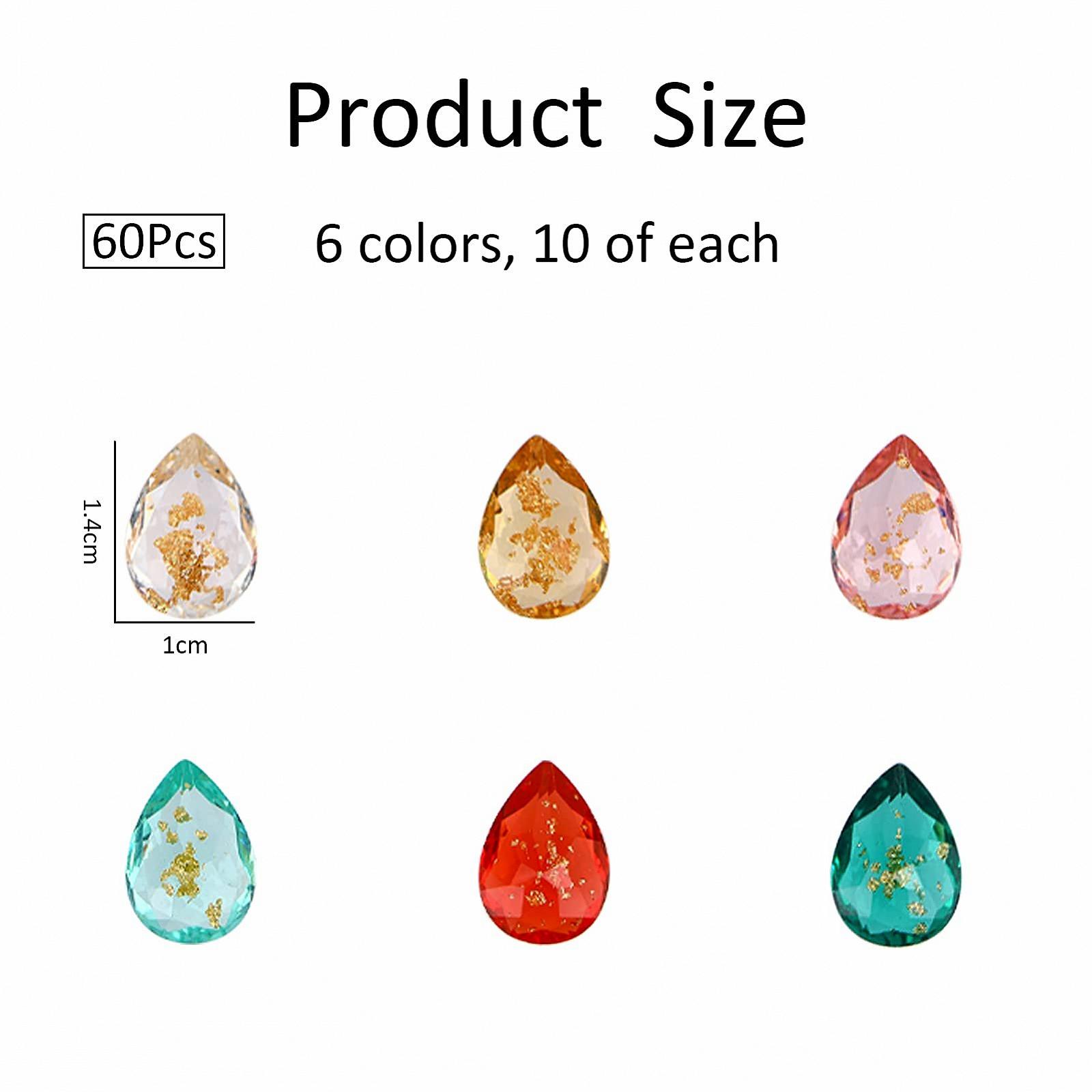 Стрази для нігтів NICENEEDED Форма краплі, 6 кольорів, фото №2