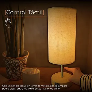 Настільна лампа LED ATOMANT Touch Dimmable USB A+C 3 рівні яскравості Бежевий synthetic.ua - Фото 1