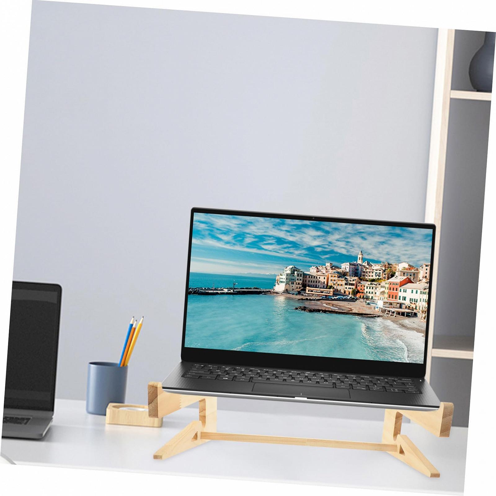 Підставка для ноутбука Дерев'яна Регульована по висоті з вентиляцією Стабільна, фото №3